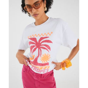 White St Tropez Embroidered T-Shirt