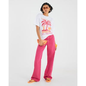 White St Tropez Embroidered T-Shirt