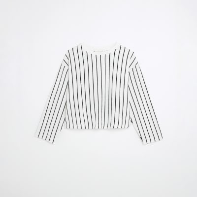 White Stripe Long Sleeve Top