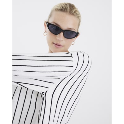 White Stripe Long Sleeve Top