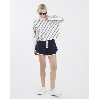 White Stripe Long Sleeve Top