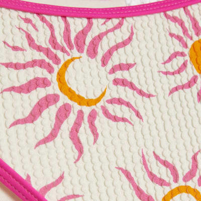 White Sun Print Bikini Bottoms