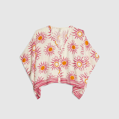 White Sun Print Blouse