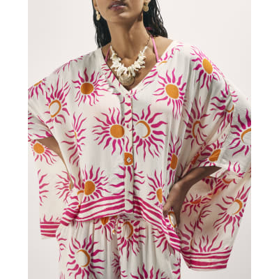 White Sun Print Blouse