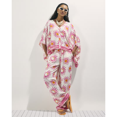 White Sun Print Blouse