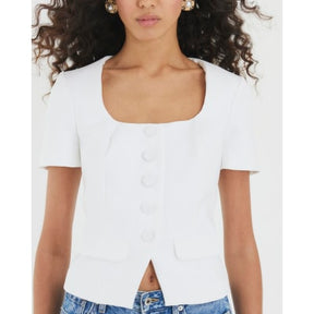 White Tailored Button Up Top