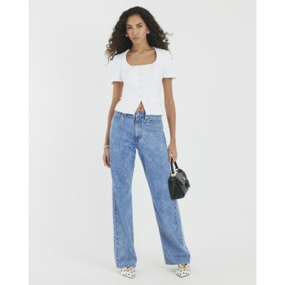 White Tailored Button Up Top