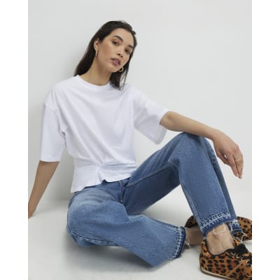 White Twist Hem T-Shirt