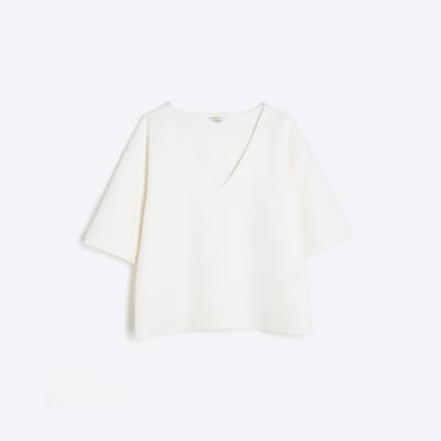 White V Neck T-Shirt