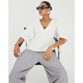 White V Neck T-Shirt