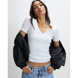 White V Neck T-Shirt