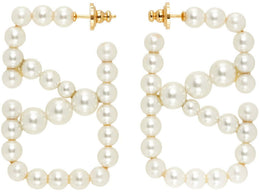 White VLogo Signature Pearl Earrings
