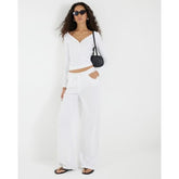 White Wide Leg Pyjama Jeans