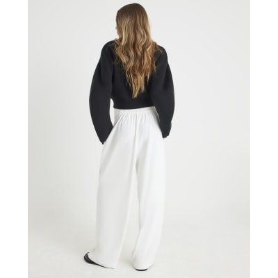 White Wide Leg Trousers
