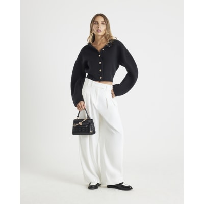 White Wide Leg Trousers