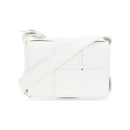White Woven Leather Mini Bag