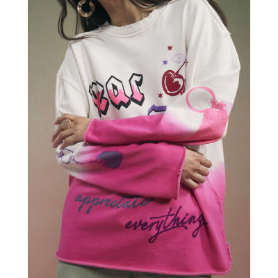 White Year Zero Dip Dye Sweatshirt