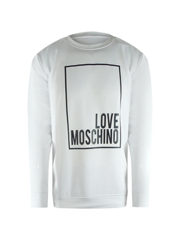 Love Moschino Iconic Box Logo White Sweatshirt