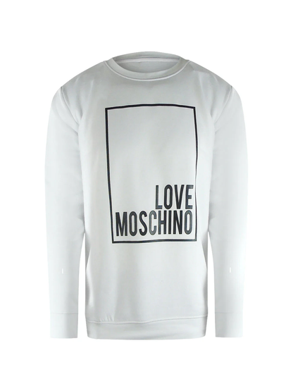 Love Moschino Iconic Box Logo White Sweatshirt