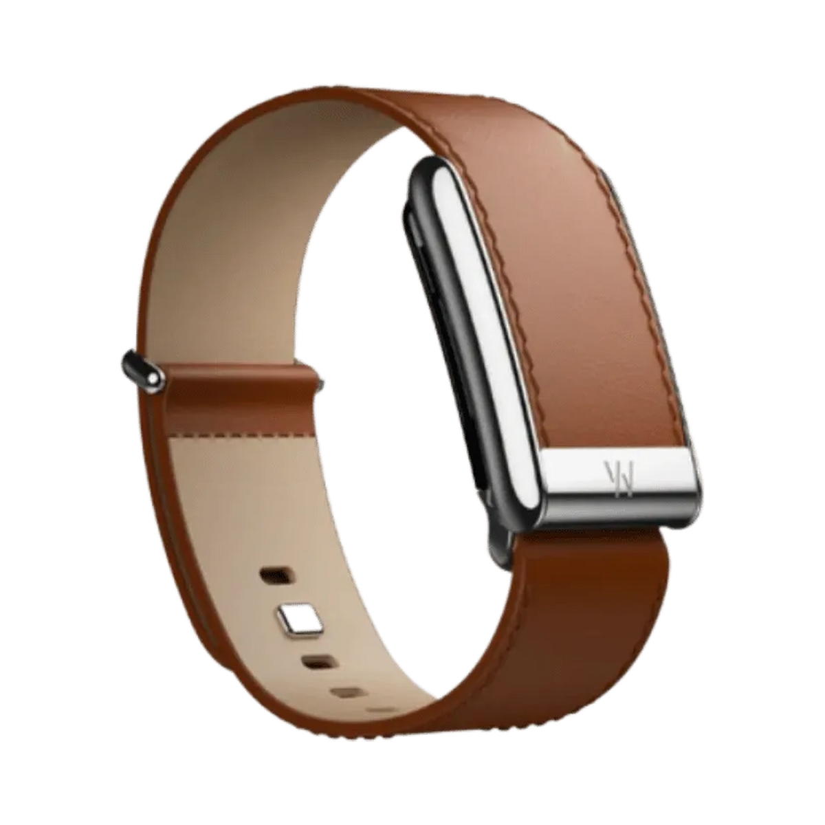 Whoop 5.0 Leatherluxe Straight Chestnut/Cream with Titanium Band (12 Month Peak Subscription Included)