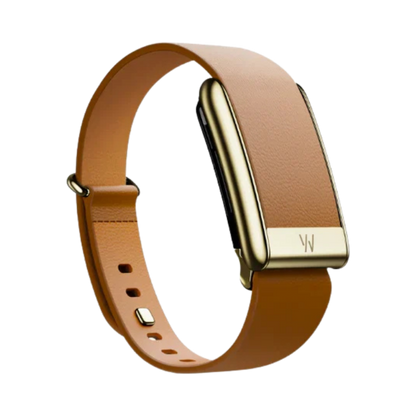 Whoop 5.0 Leatherluxe Tapered Camel with Gold Band (12 Month Peak Subscription Included)