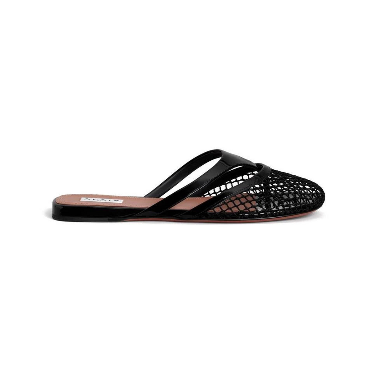 Women’s FISHNET AND LEATHER INFRADITO FLAT MULES