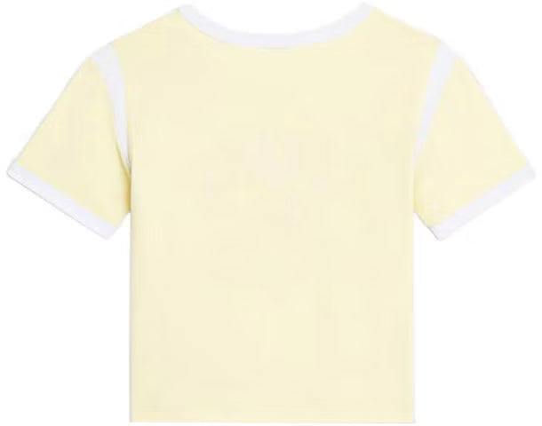 CELINE Yellow Logo Print Crewneck Short Sleeve T-Shirt
