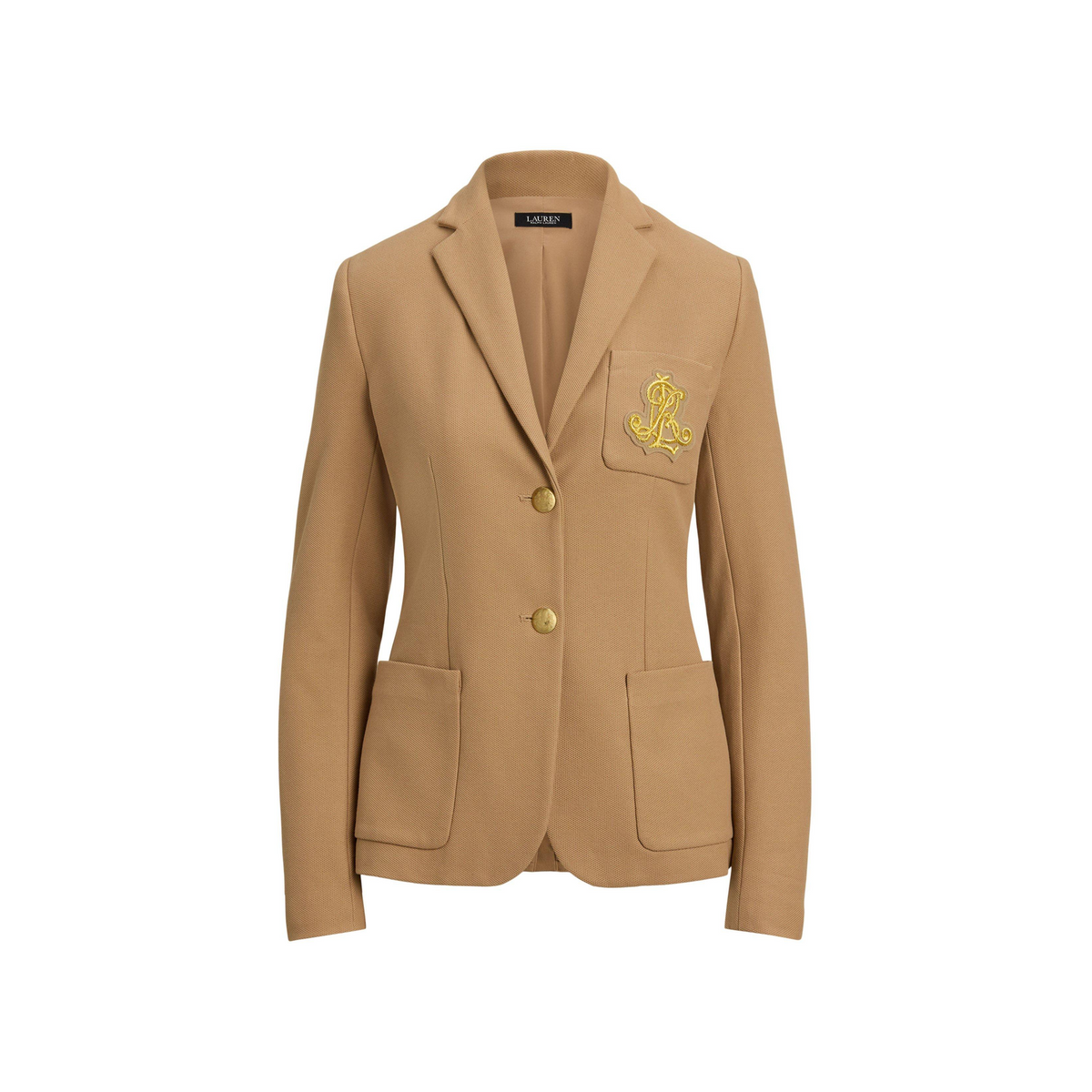 Anfisa Cotton Long Sleeve Monogram Blazer