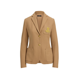 Anfisa Cotton Long Sleeve Monogram Blazer