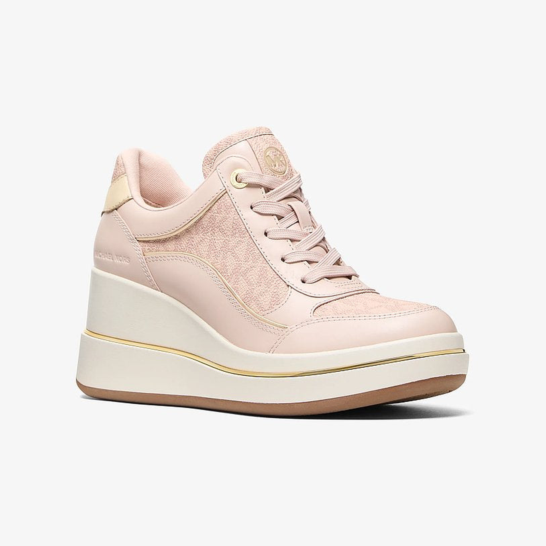 Emmy Signature Logo and Leather Wedge Trainer
