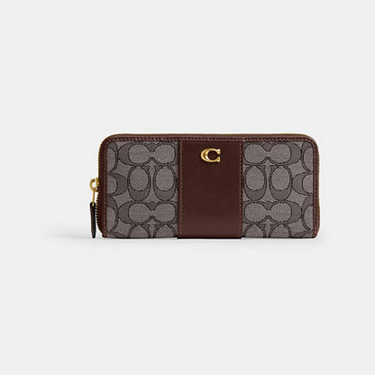 Essential Slim Accordion Zip Wallet In Signature Jacquard