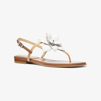 Jacie Floral Embellished Leather T-Strap Sandal