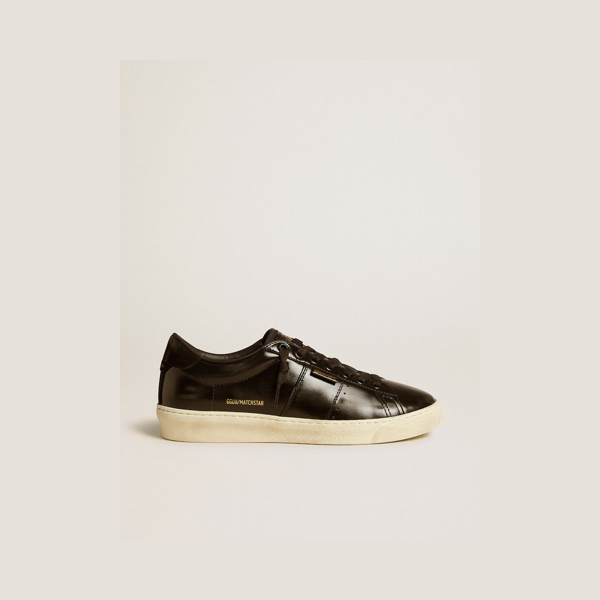 Women's Matchstar in black leather with black suede heel tab