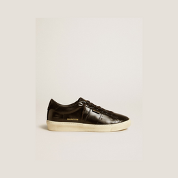 Women's Matchstar in black leather with black suede heel tab