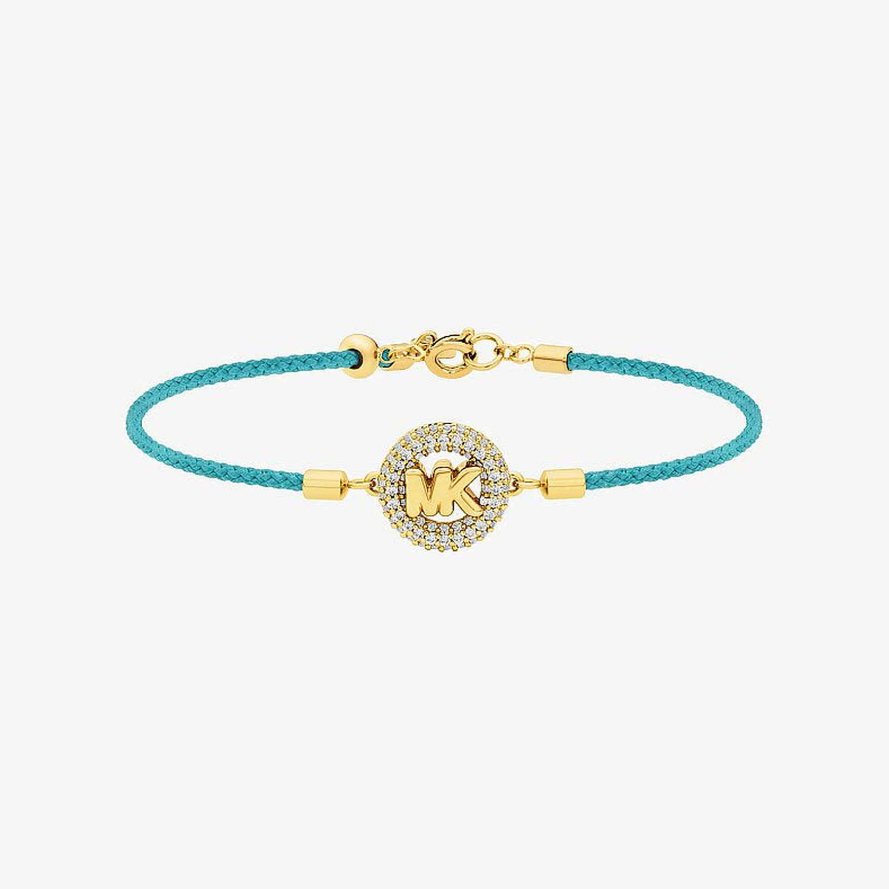 Pavé Gold-Tone Logo Corded Bracelet