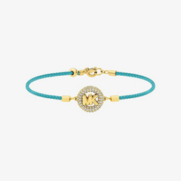 Pavé Gold-Tone Logo Corded Bracelet