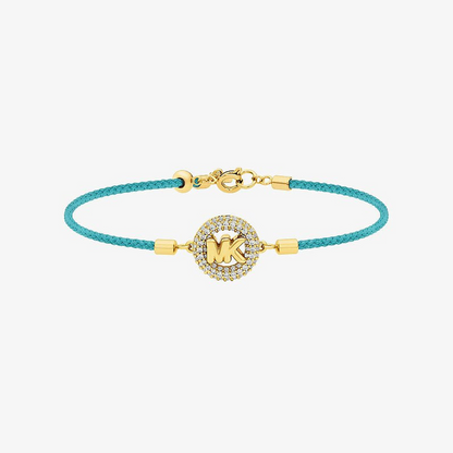 Pavé Gold-Tone Logo Corded Bracelet