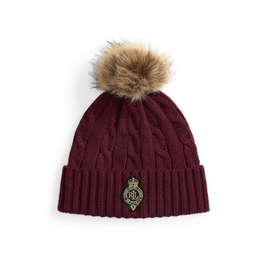 Pom-Pom Cable-Knit Beanie