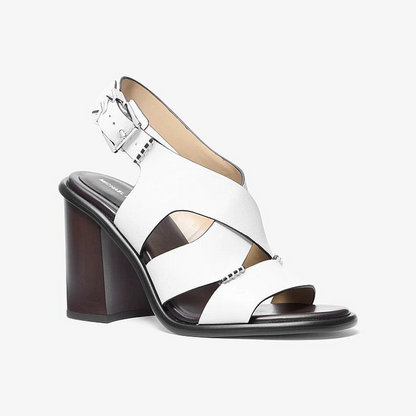 Raven Leather Block Heel Sandal