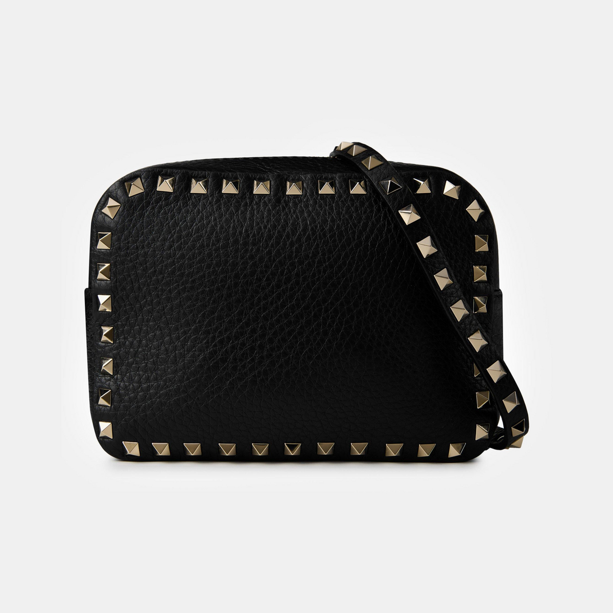 Rockstud Grained Leather Crossbody Bag
