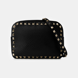 Rockstud Grained Leather Crossbody Bag