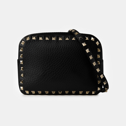 Rockstud Grained Leather Crossbody Bag