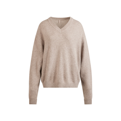 Wool Cashmere Oversized V Neck Sweater