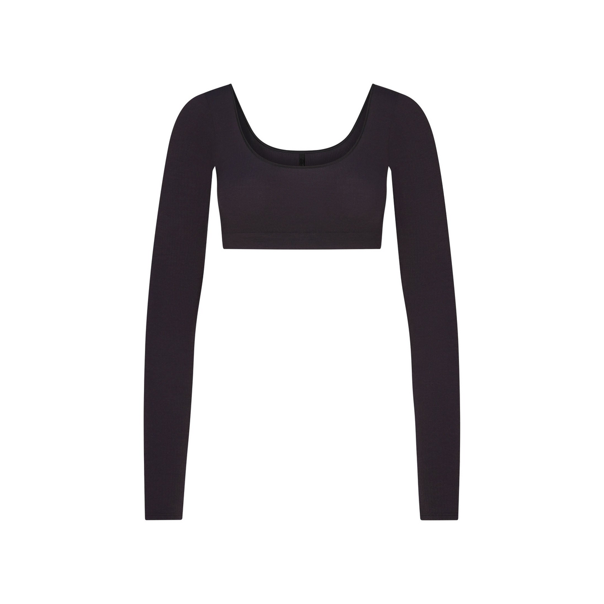 Wool Rib Long Sleeve Super Cropped Top