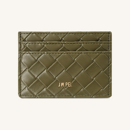 Woven Texture Card Holder - Dark Brown Green