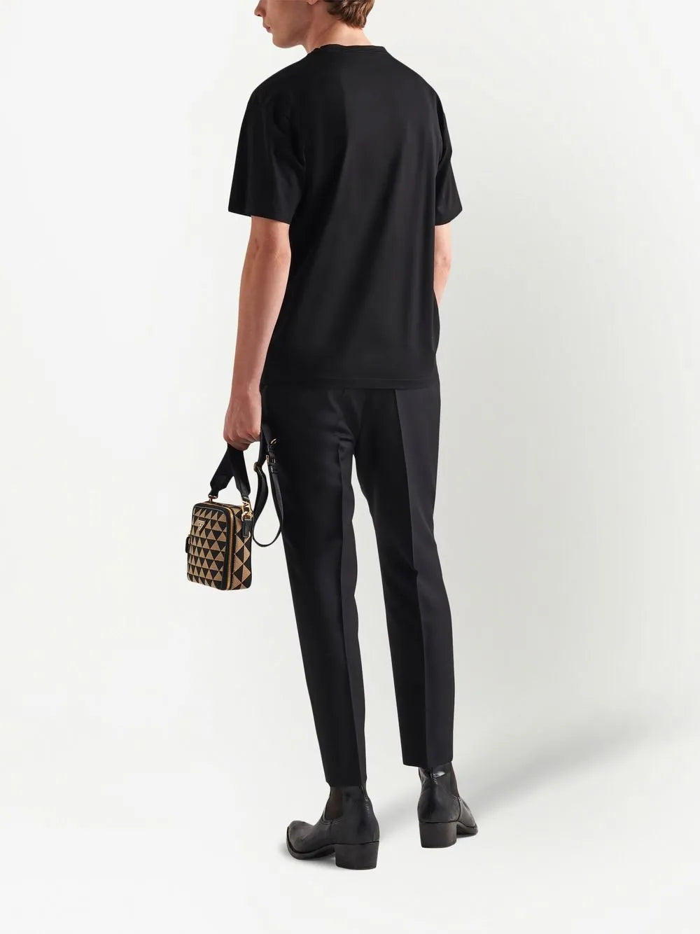 Prada Small Logo Print T-Shirt in Black