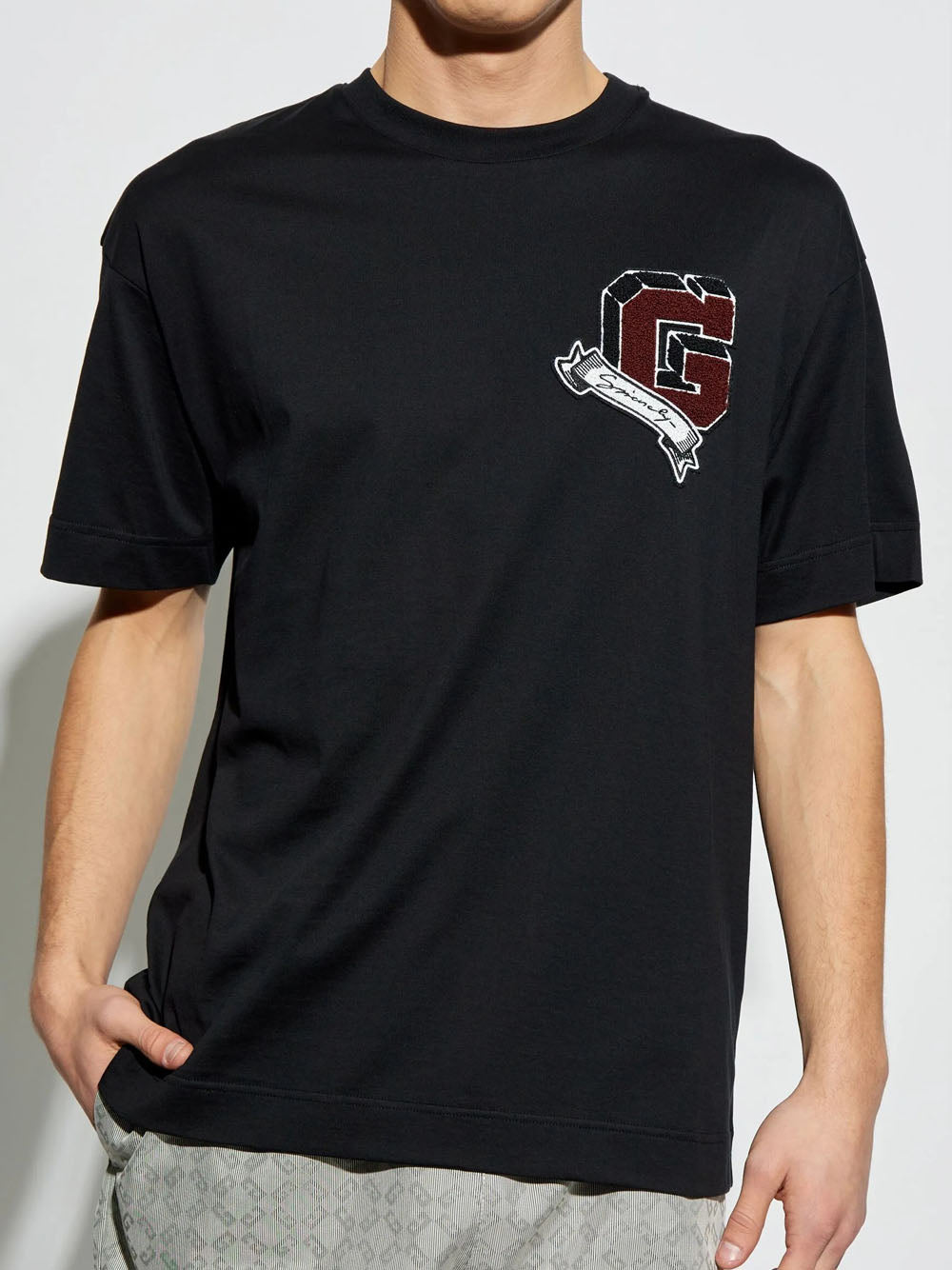 Givenchy Monogram College Embroidered Logo T-Shirt in Black