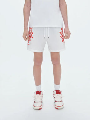Amiri Bones Printed Swim Shorts in White