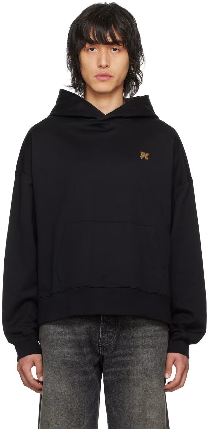 Black Monogram Pin Hoodie