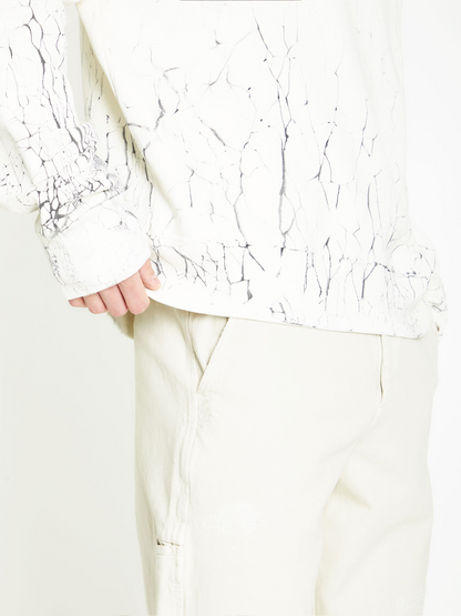 Amiri Cracked Dye Core Logo Sweatshirt in White